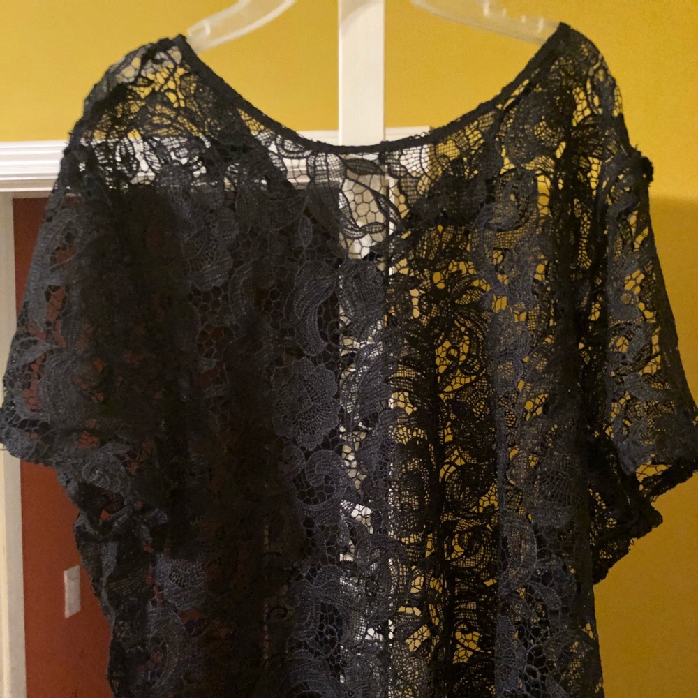 Lace black shirt (plus size)